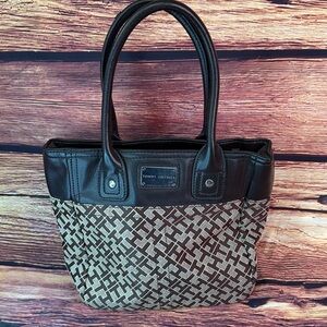 Tommy Hilfiger Dark brown and Tan Tote Bag